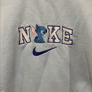 Nike Light Blue Crewneck Sweater Lilo and stitch
